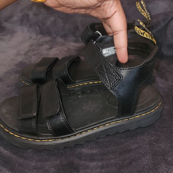 Dr. Martens Black Junior Klaire Leather Strap Sandals Size 6 - Picture 7 of 8